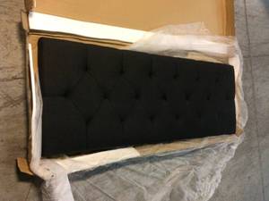 Brookside Kaylee Adjustable Charcoal Full Upholstered Low Profile Headboard with Diamond Tufting Customer Returns See Pictures