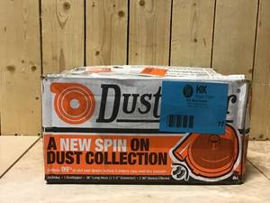 Dustopper High Efficiency Cyclonic Dust Separator, 12 in. Dia with 2.5 in. hose, 36 in. long, with 2 Sweep Elbows Customer Returns See Pictures