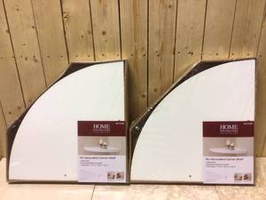 Home Decorators Collection 18 in. L x 18 in. W Profile White Corner Shelf Customer Returns See Pictures