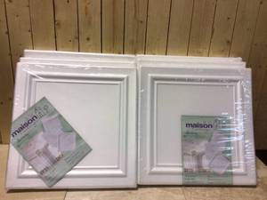 A La Maison Ceilings Line Art 1.6 ft. x 1.6 ft. Glue Up Foam Ceiling Tile in Plain White Customer Returns See Pictures