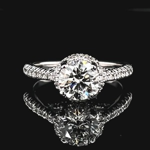 1.75ctw. 14k White Gold Diamond Engagement Ring Hidden Halo $7,750 Retail  VIDEO