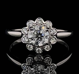 Gorgeous Brilliance Enchanting 0.72ctw Diamond Halo Flower Cluster Estate Ring in 14k White Gold $4,250 Retail VIDEO