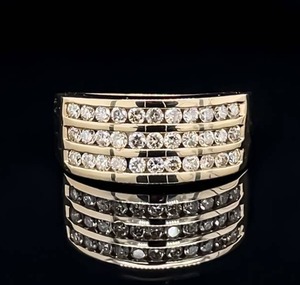 1.00 Carat of Sparkle and Brilliance Triple Row Diamond Channel Band Estate Ring in Solid Yellow Gold $2,450 Retail VIDEO