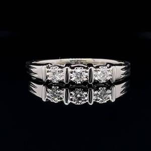 Enchanting Elegance Estate 0.30ctw Diamond 3-Stone Past, Present &amp Future Ring in White Gold $1,250 Retail