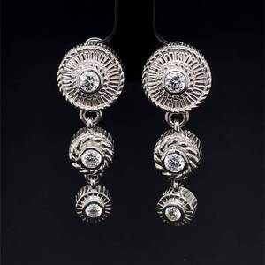 JUDITH RIPKA Dangle Earrings with Omega Backs. Luxury Designer  See VIDEO No Reserve