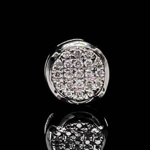 Glistening Glamor Estate Diamond Cluster Single Round Stud Earring in White Gold Screw Back $945 Retail VIDEO