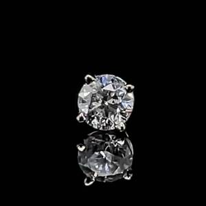 Gorgeous Glitter Classic 0.53 Carat Round Diamond Single Stud Earring in 14k White Gold Estate $1,600 Retail