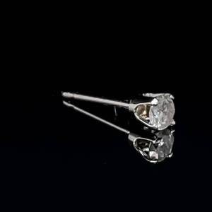 Classic Brilliance 0.11ctw Round Diamond Solitaire Stud Earring in 14k White Gold