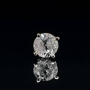 Estate Classic 0.52ctw Round Diamond Solitaire Single Stud Earring in 14k White Gold $1375 Retail VIDEO