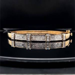 Stunning Elegance 3.00 CARAT Diamond Oval Bangle Bracelet in 14k Yellow Gold Estate $7,500 Retail VIDEO
