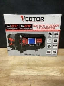 Vector 15 Amp Automatic 12V Battery Charger with 50 Amp Engine Start and Alternator Check. See Pictures