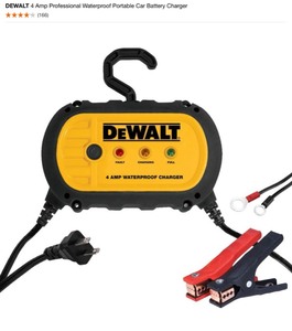 DEWALT 4 Amp Professional Waterproof Portable Car Battery Charger & Professional 2 Amp Automotive Battery Charger and Maintainer. See Pictures