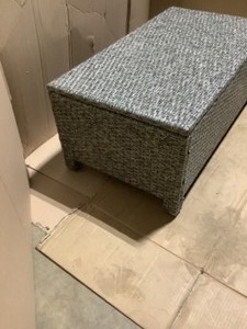 Unbranded Grey Wicker Outdoor OttomanBench. See Pictures