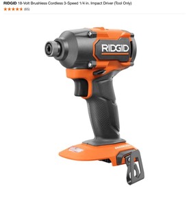 RIDGID 18-Volt Brushless Cordless 3-Speed 14 in. Impact Driver (Tool Only). See Pictures