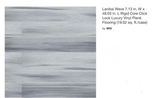 (24) Cases of Lanikai Wave 7.13 in. W x 48.03 in. L Rigid Core Click Lock Luxury Vinyl Plank Flooring (19.02 sq. ft.case). See Pictures