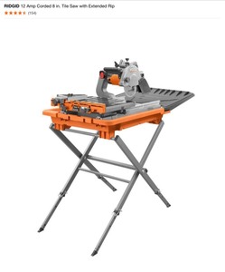 Pallet of Different Sized RIGID WetDry Shop Vacuums & 8 in. Wet Tile Saw with Stand. Various Conditions. See Pictures