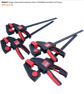 (2) BESSEY Trigger Clamp Set Containing 2 Each of EHKM06 and EHKL12 (4-Piece). See Pictures