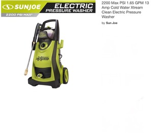 2200 Max PSI 1.65 GPM 13 Amp Cold Water Xtream Clean Electric Pressure Washer. See Pictures