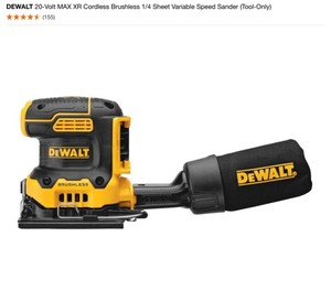 DEWALT 20-Volt MAX XR Cordless Brushless 14 Sheet Variable Speed Sander (Tool-Only). See Pictures