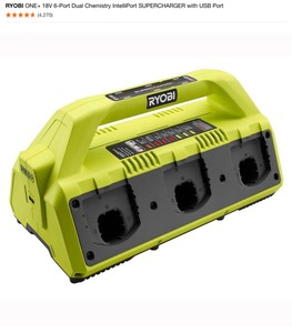 RYOBI ONE 18V 6-Port Charger, 18V Chargers & RYOBI 18V 1.5 Ah Batteries. Various Conditions. See Pictures