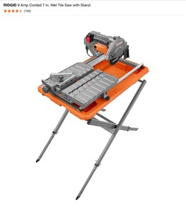 RIDGID 9 Amp Corded 7 in. Wet Tile Saw with Stand. See Pictures
