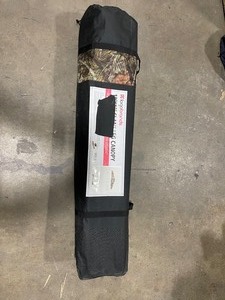 lot 12 image: Logo 10x10 Mossy Oak Slant Leg Canopy in good condition