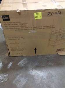 lot 24 image: Home Decorators Collection Sherway 49 in. W x 22 in. D Bath Vanity in Antigua Green with Marble Vanity Top in Carrara White with White Basins open box