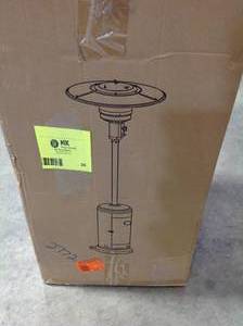 lot 26 image: 46000 BTU Stainless Steel Propane Heater with Wheels not used