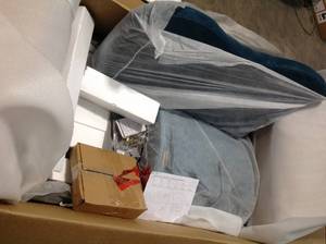 lot 35 image: Jennifer Taylor  Satin Teal Right Arm Facing Samuel Chaise Lounge Open Box See The Pic