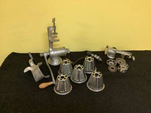 lot 72 image: 2 VintageAntique Meat Grinders