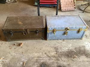 lot 219 image: Set of VintageAntique Travel Chests
