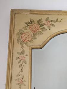 Vintage Painted Floral Design Wall Mirror