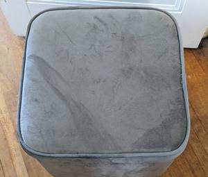 Grey Microsuede Footstool
