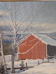 Framed Scenic Farmhouse Painting by Glen Fowler
