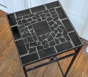 Black Tile Topped Stand