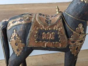 Decorative Wood Horse Sculpture