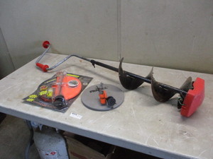 Ice Auger and 2 Tip-ups