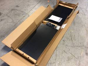 Ready-to-Assemble 24-Gauge Steel Freestanding Garage Cabinet in Black (30 in. W x 72 in. H x 18 in. D) slight damage  by Husky Customer Returns See Pictures