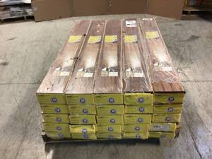 Lot of 25 Boxes of Distressed Brown Hickory 12 mm Thick x 6-14 in. Wide x 50-2532 in. Length Laminate Flooring (15.45 sq. ft.  case) by TrafficMaster Customer Returns See Pictures
