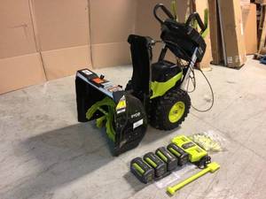 40V HP Brushless Cordless Electric 24 in. Self-Propelled 2-Stage Snow Blower - (4) 6.0 Ah Batteries & Dual-Port Charger by RYOBI Customer Returns See Pictures