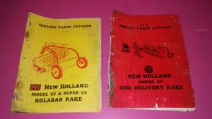 New Holland Side Rakes 90 and 55�s Service Parts Catalog.
