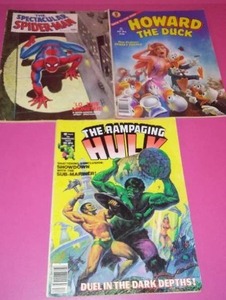 (3) Magazines. Hulk, Spider-man, Howard the Duck