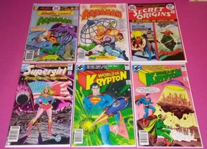 (6) DC Comics- Aquaman, secret origins, Supergirl, world of Krypton.
