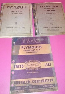 Plymouth Dealer Manuals 1940 & 1942.
