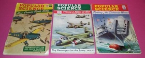 (3) 1942 Popular Science Magazines, Jan., Feb., Mar. WWII Emphasis.