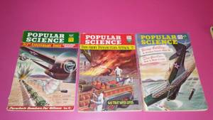 (3) 1942 Popular Science Magazines, Apr., May, Jun. WWII Emphasis.