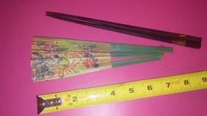 WWII Era Fan and Chopsticks from the Philippines.
