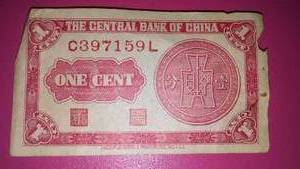 WWII One Cent Central Bank of China � Rare