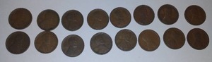 (16) 1918-1919 Copper Pennies