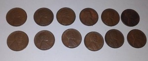 (12) 1941 Copper Pennies